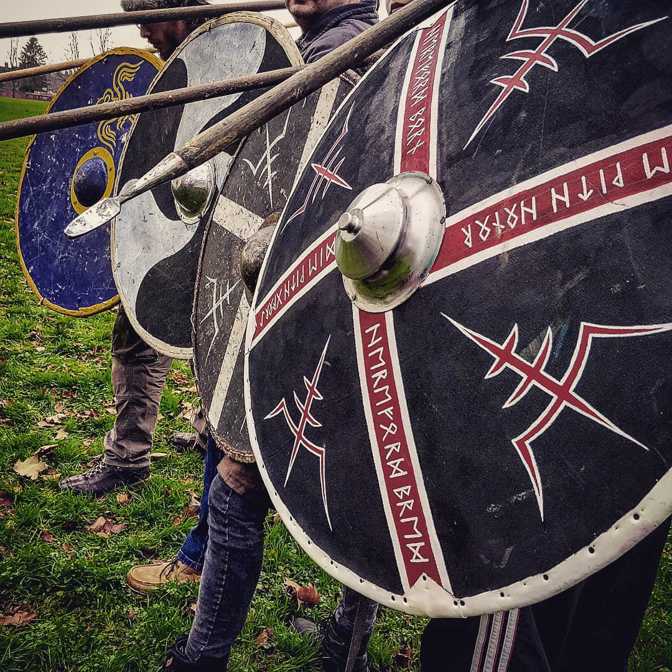 Shields from the Black Crow Vikings of Hereford